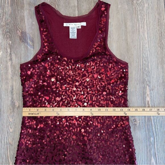 Max Studio Red Sequin Sleeveless Dress Size Small - Picture 10 of 17